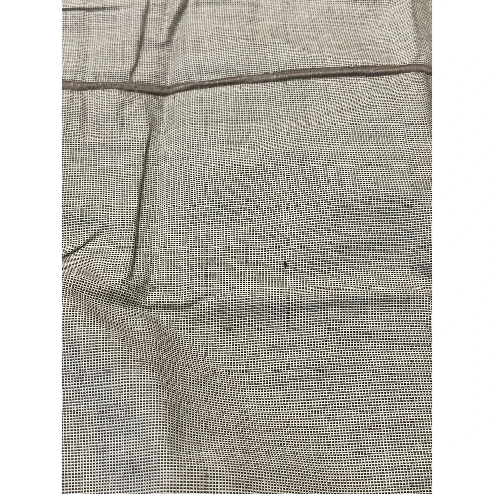 Crate & Barrel King Pillow Sham Check Hatch Cotton Taupe Border 30 x 24 New